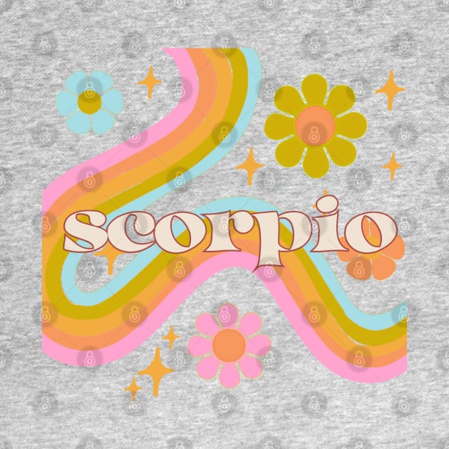 Scorpio 70s Rainbow with Flowers by Deardarling